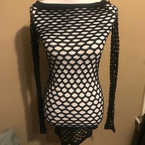 Raver gothic mesh under shirt rare black